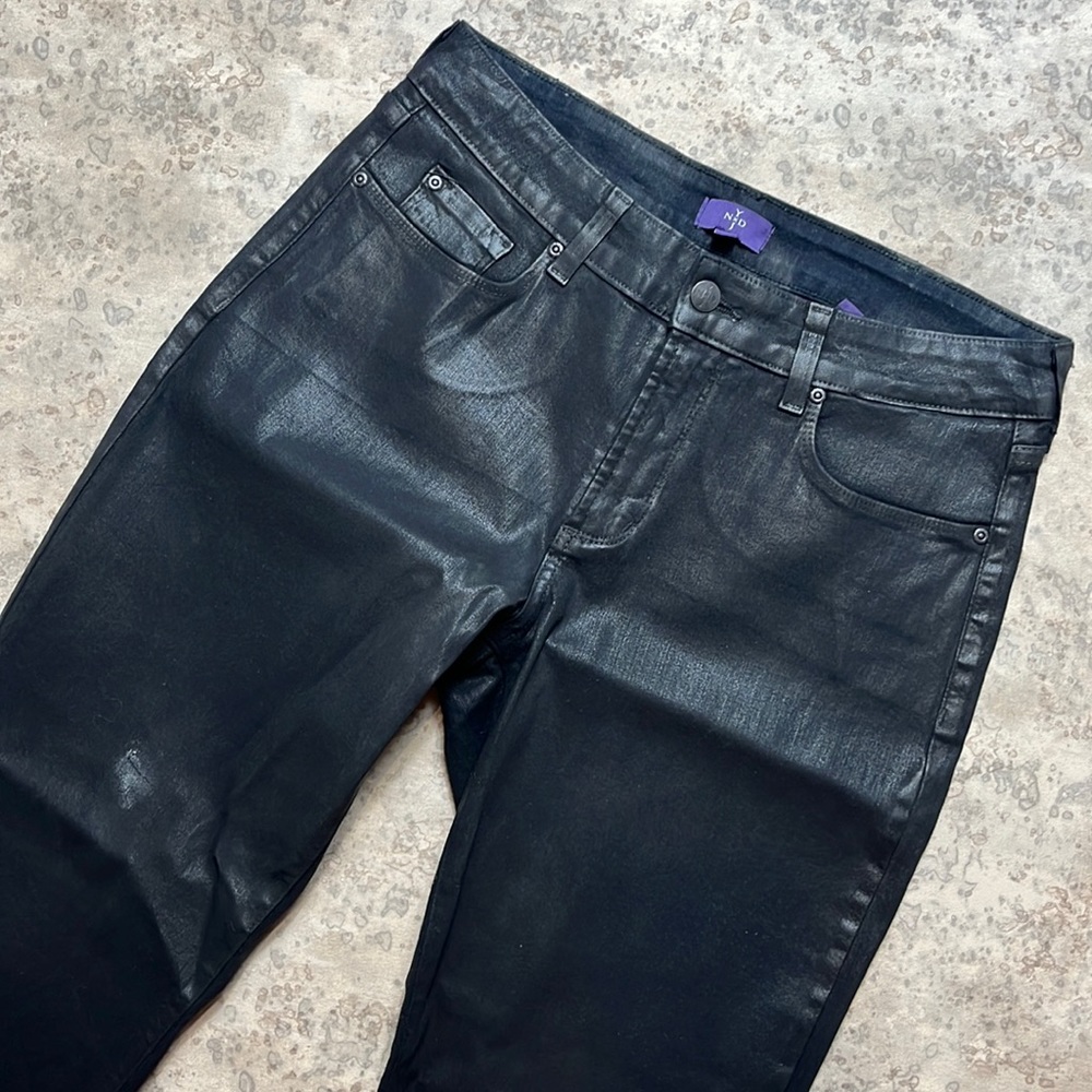 NYDJ Waxed Denim Black Jeans
